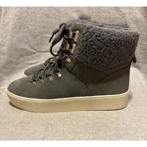 Marc Fisher Size 9.5 Darlen-T Sherpa Style Leather Booties Excellent Condition